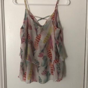 Fun feather camisole blouse